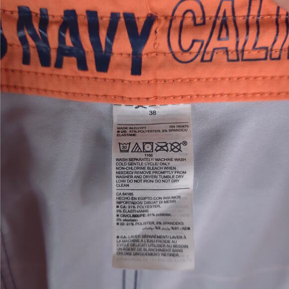 Old Navy California Board Shorts Mens 38x9 Blue Orange Swim Wear Beach - Picture 9 of 9